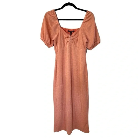 19 Cooper Nordstrom Women's Short Sleeve Salmon Off-Shoulder Maxi Dress Sz S NWT - Picture 1 of 16